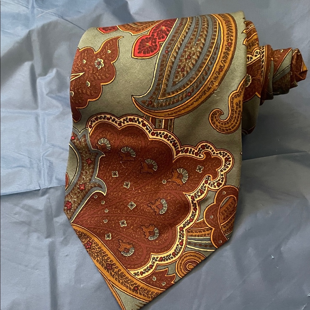 Ralph Lauren Paisley Tie in Brown and Orange